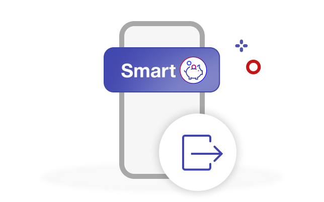 Line drawing: A phone with a graph on top